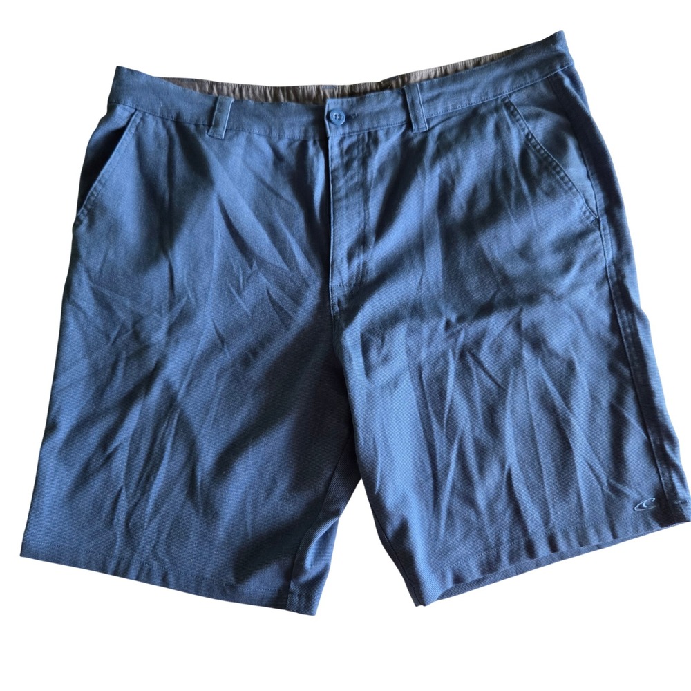 O'Neill Mens Blue Hybrid Walkshorts Textured Quick Dry Surf Shorts Size 40x9.5